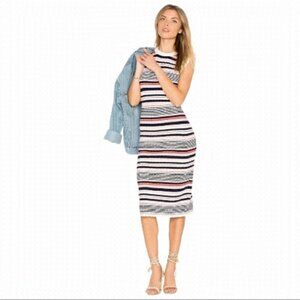 CUPCAKES AND CASHMERE Walton Stripe Sleeveless Knitted Dress size M